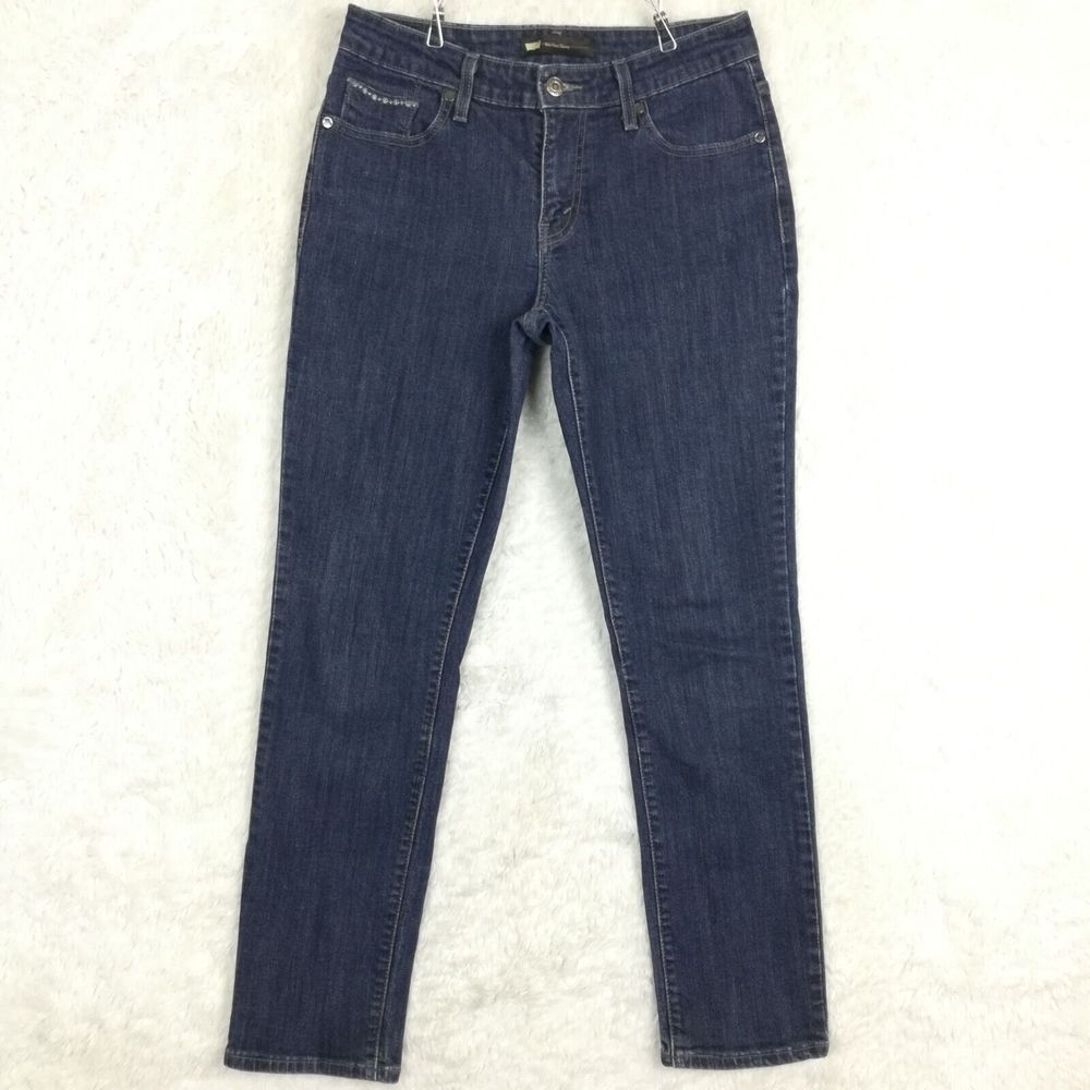 Levi's Womens Jeans Mid Rise Skinny Blue Denim Medium Indigo Wash 8